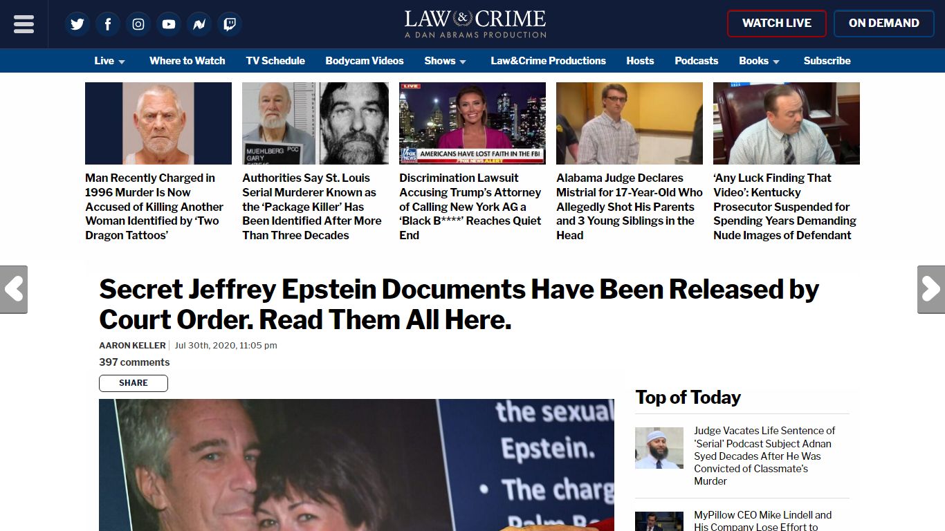 Read Secret Jeffrey Epstein, Ghislaine Maxwell Court Documents In Full ...