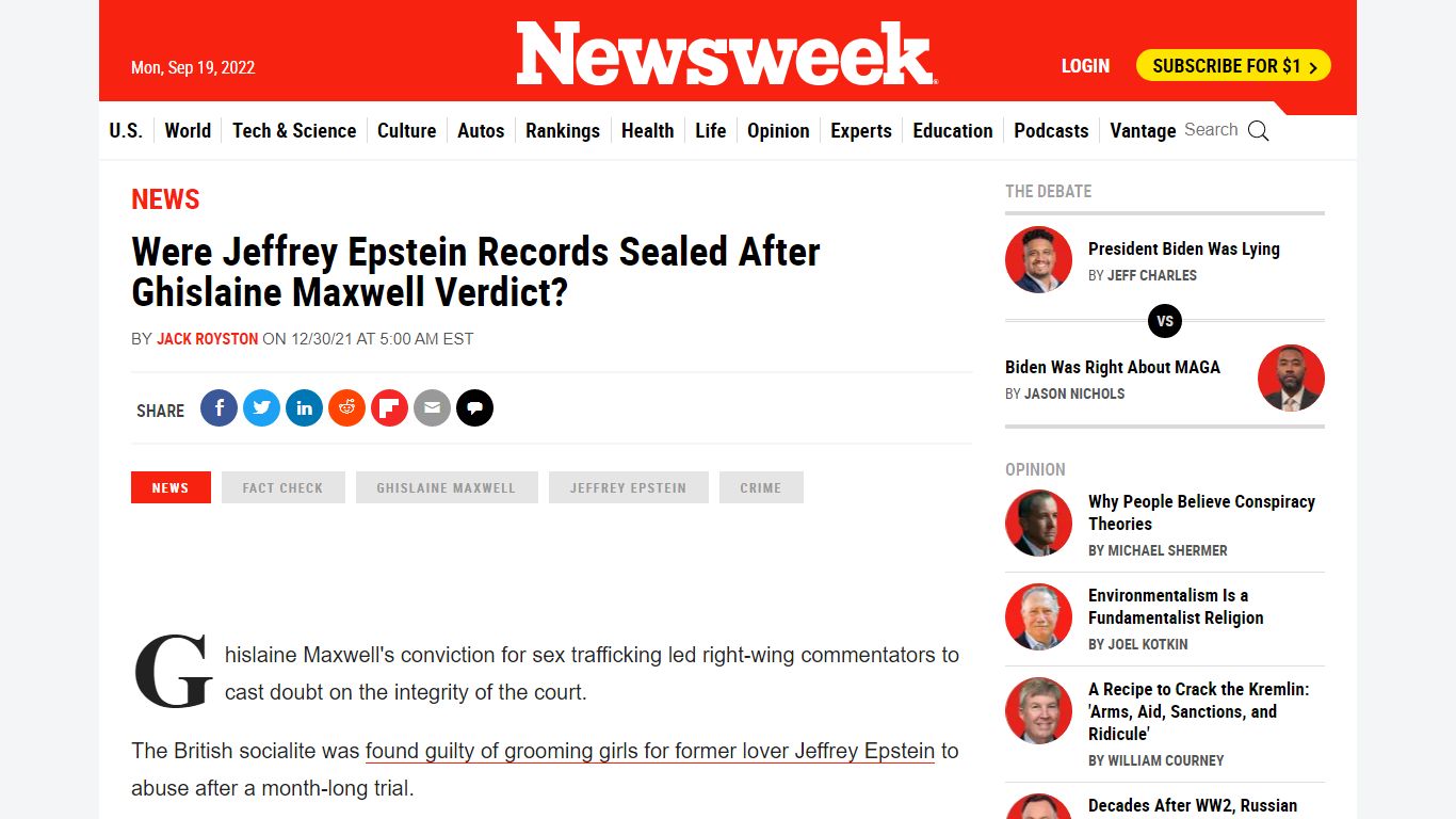 Were Jeffrey Epstein Records Sealed After Ghislaine Maxwell ... - Newsweek